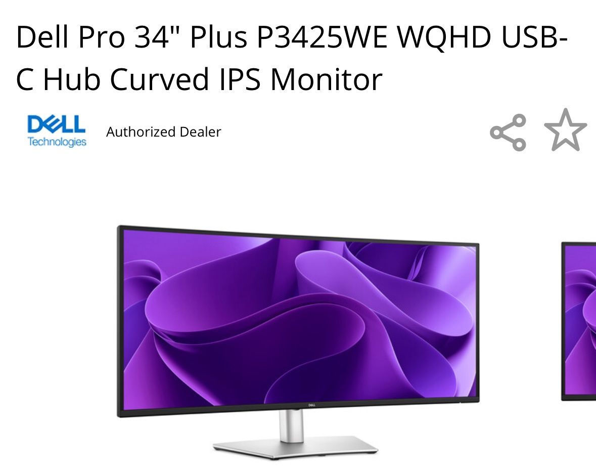 UNOPENED Dell 34” Monitor BRAND NEW