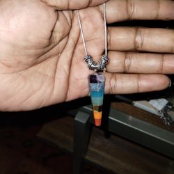 Sterling Silver Multicolor Crystal Necklace 