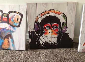 Canvas pictures asking $15 obo for all three