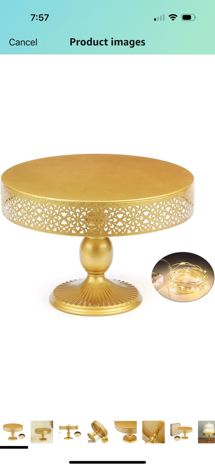 12 Inch Cake Stand Round Cupcake Stands Metal Dessert Display Cake Stands, Gold
