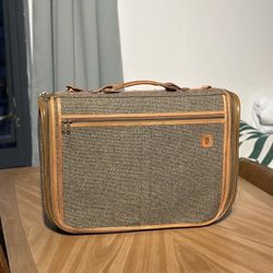Vintage Hartmann Tweed & Leather Garment Bag - RARE Design 23x16x7