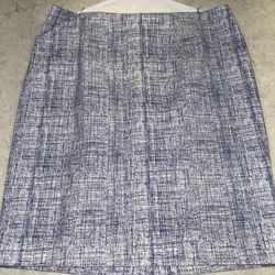 Katherine Barclay Women's Blue White Pencil Straight Stretch Skirt - Size 8
