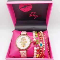 NEW Betsey Johnson Mystic Hamsa Eye Watch with Bracelets Box Gift Set