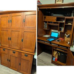 Solid Wood Desk Hutch