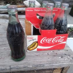 Antique Coke Bottles, Full Six Pack Unopened