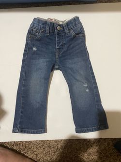 Levi’s 514 Straight Leg babyJeans Medium Wash Knit Waistband Distress