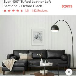 Left Side Leather Sectional