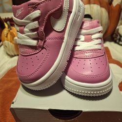 Nike Air Force 1 Easy On Toddler Size 5C Playful Pink/White FN0236 600 New