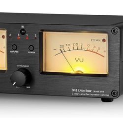 Douk Audio VU3 Dual Analog VU Meter, 2-Way Amplifier/Speaker Switch, Audio Switcher Box with DB Panel Display