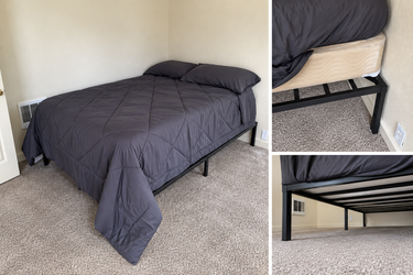 Full Size Black Metal Platform Bed Frame