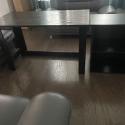 Desk And Side Table/shelf Black