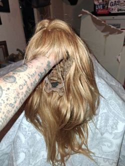 Stra berry med length synthic hair