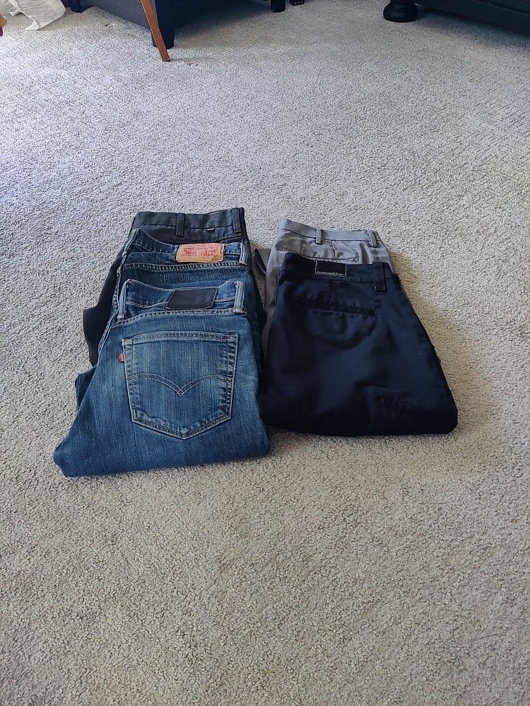 Men's Pants - Levi's, Quicksilver, Uniqlo