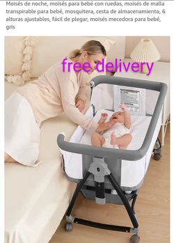 NEW IN BOX 🎁 baby bassinet bedside sleeper with wheels cradle rocking bassinet NUEVA cuna moises mecedora
