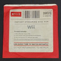 RARE Netflix Streaming Disc (Nintendo Wii) (Disc And Original Sleeve)