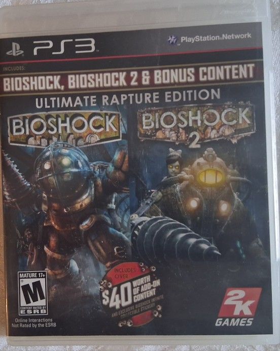  PS3~BioShock, BioShock 2  "Ultimate Rapture Edition"w/ Stckrs & Bonus Content