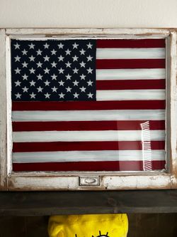 Repurposed Window American Flag