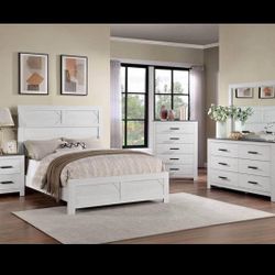 4-Pc Bedroom Set Queen Bed ,Dresser,Mirror, Nightstand #1 (Not Including mattress and box)