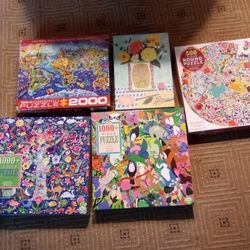 Lot Of 5 Jigsaw Puzzles 11.00