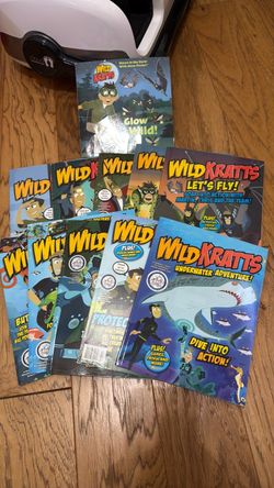 Wild Kratts Kids Book Collection Lot 10 magazines and 1 glow in dark book