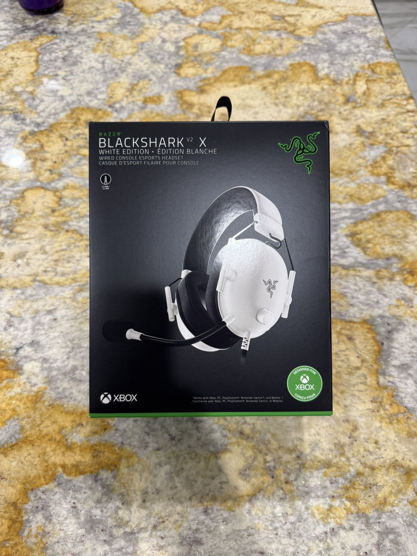 Razer BlackShark V2 X Wired Esports Multi-platform Headset, 3.5mm, White