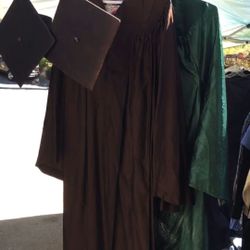 Graduation gown and caps