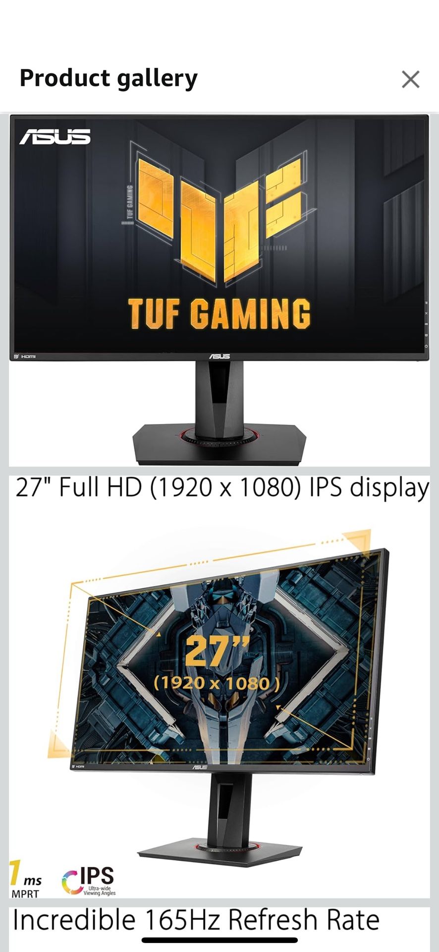 ASUS 27” Gaming Monitor! Brand New-In-Box