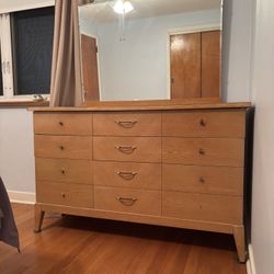 MCM 6 Drawer Dresser with Mirror
