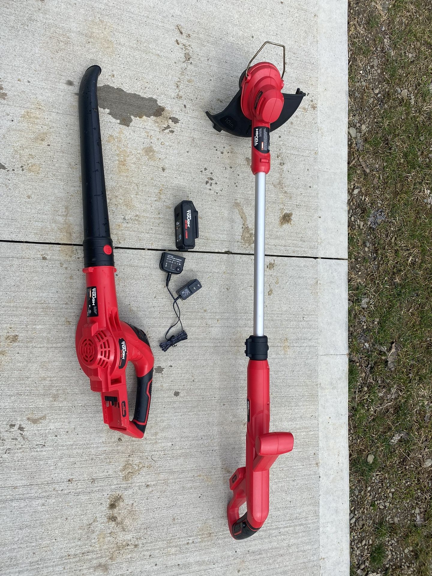 20V MAX HYPER TOUGH CORDLESS STRING TRIMMER LEAF BLOWER BATTERY CHARGER