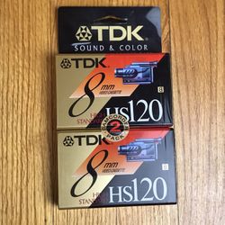TDK 8mm Video Cassette HS 120 6 Pack