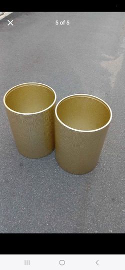 Metallic gold side tables with hammered texture