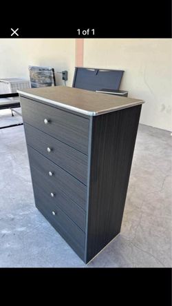 5-Drawer Chest Dresser Dark Gray