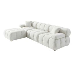 New Sectional Dark Grey, Light Grey And Beige 