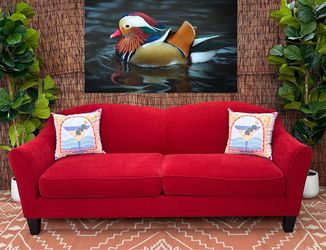 Free Delivery Red Klaussner Velvet Couch