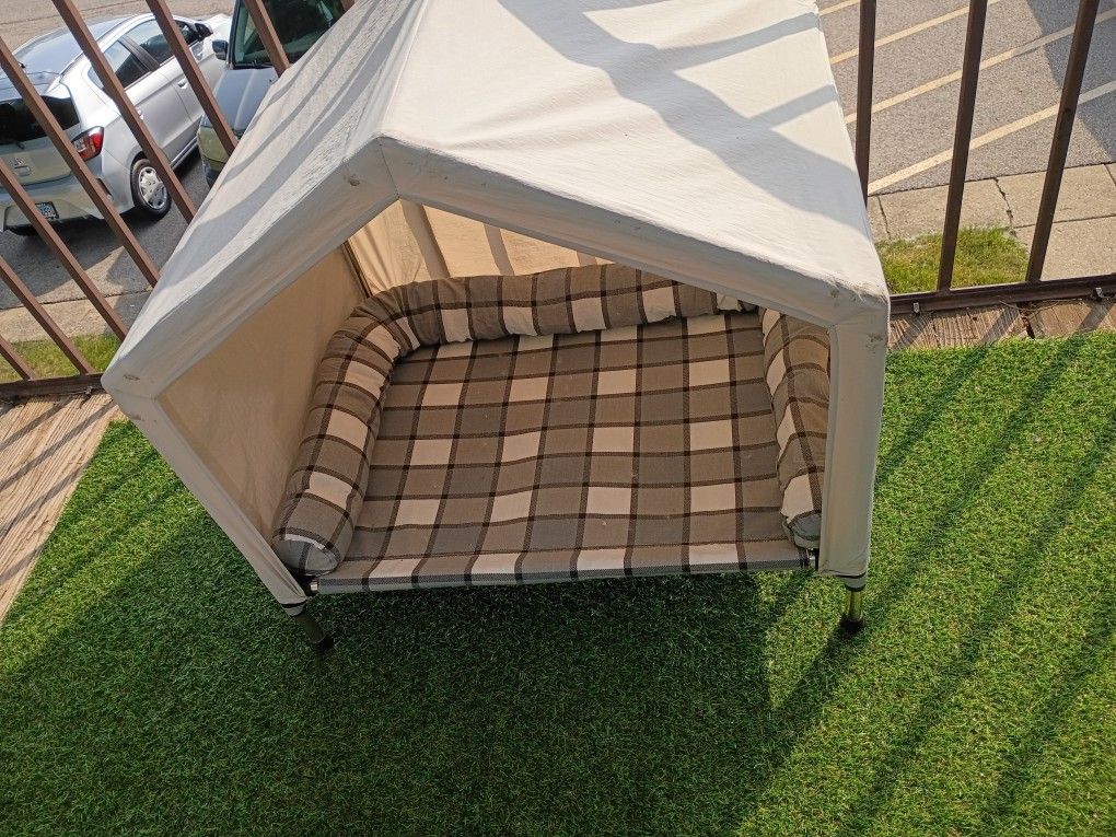 Elevated outdoor Dog Bed with Canopy