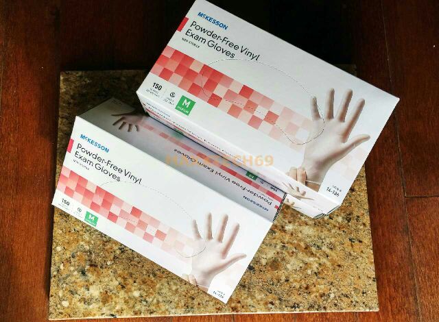 McKesson Vinyle Medical Exam Gloves NonSterile PowderFree, tattoo, M CLEAR
