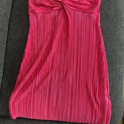 Pink Pleated Mini Dress