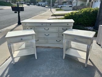 White Dresser with 2 Matching Nightstands
