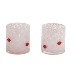 Pink Frosted Glasses With Red Lips (Price Is For The Set)
