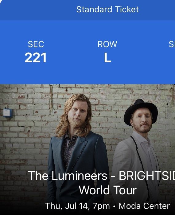 The Lumineers Portland, OR 7/14 at 7pm