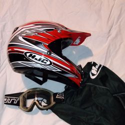 Dirt Bike Motocross Helmet Size Small HJC Goggles Scott