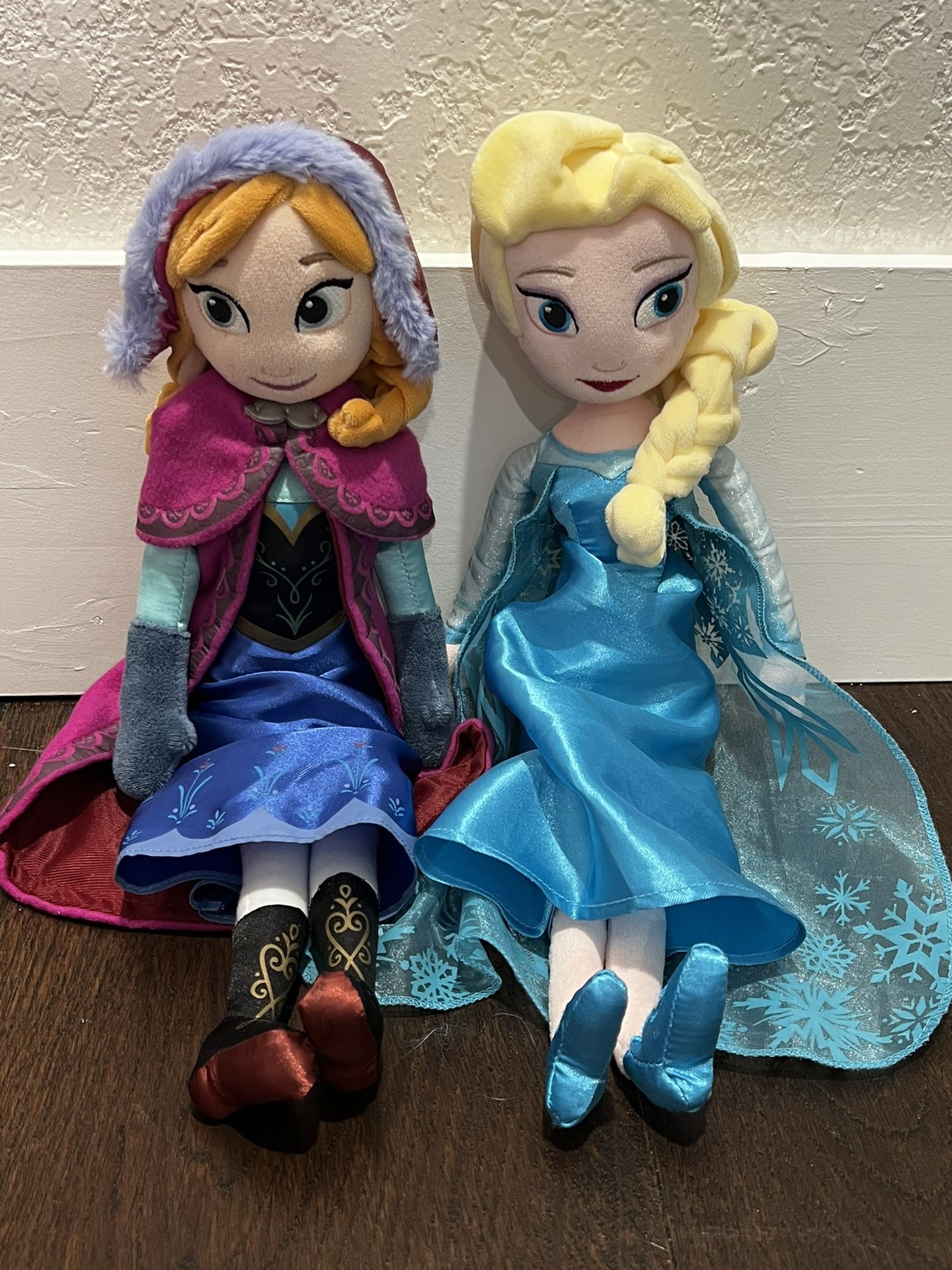 16 Inches Soft Plush Doll Toys Set of 2 Anna and Blue Princess Doll Stuffed Animals Plush Toys
