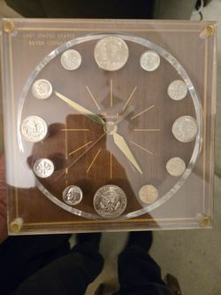 Last United States Silver Coinage Kennedy Desk Clock