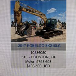 Excavator 2017 Kobelco SK210LC