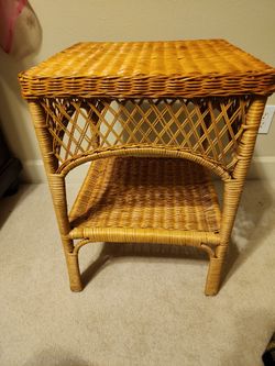 Amber Wicker Corner/Patio Table