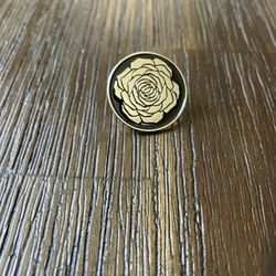 Black Enamel & Silver Plated Rose Pins