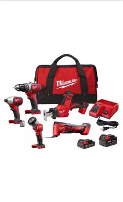 Milwaukee M18 5-Tool Kit Drill/Impact/Multi-Tool/Hackzall/Light 18V