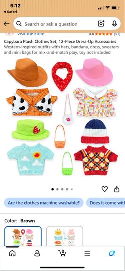 Capybara Plush 12-Piece Dress-Up Clothes Set