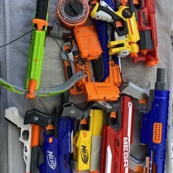 Nerf Gun Lot Of 10 Plus Magazines. All Tested And Work