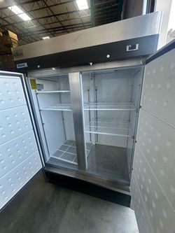 Commercial-grade Centaur Plus 2-door reach-in refrigerator in very clean condition.